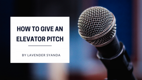 How to give an Elevator Pitch