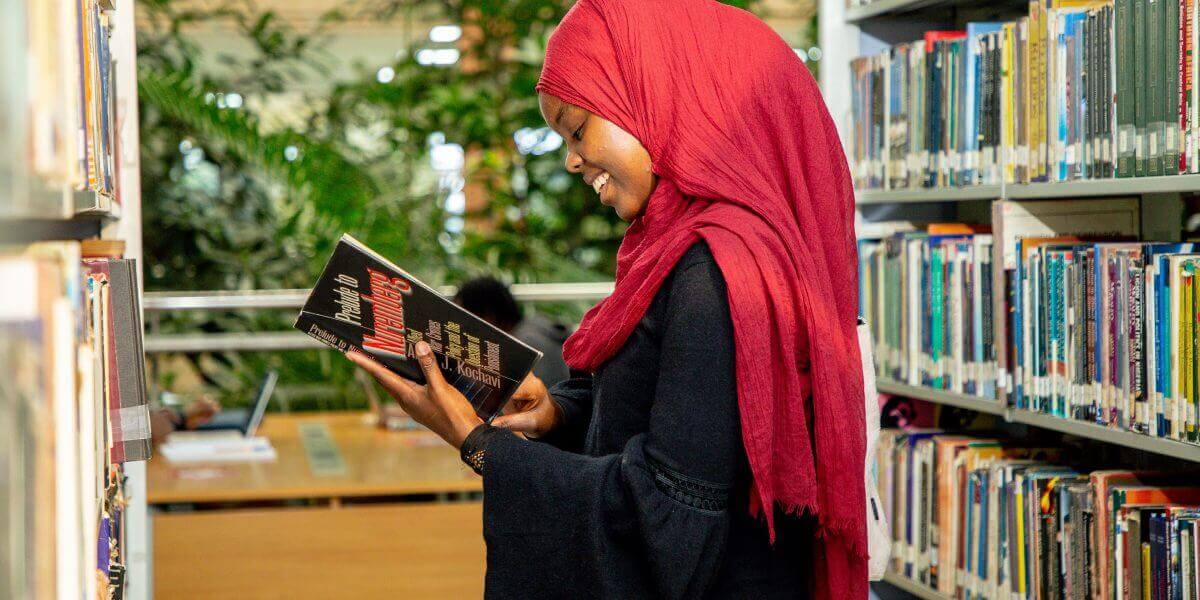 Master of Arts in Counseling Psychology USIU Student in the Library